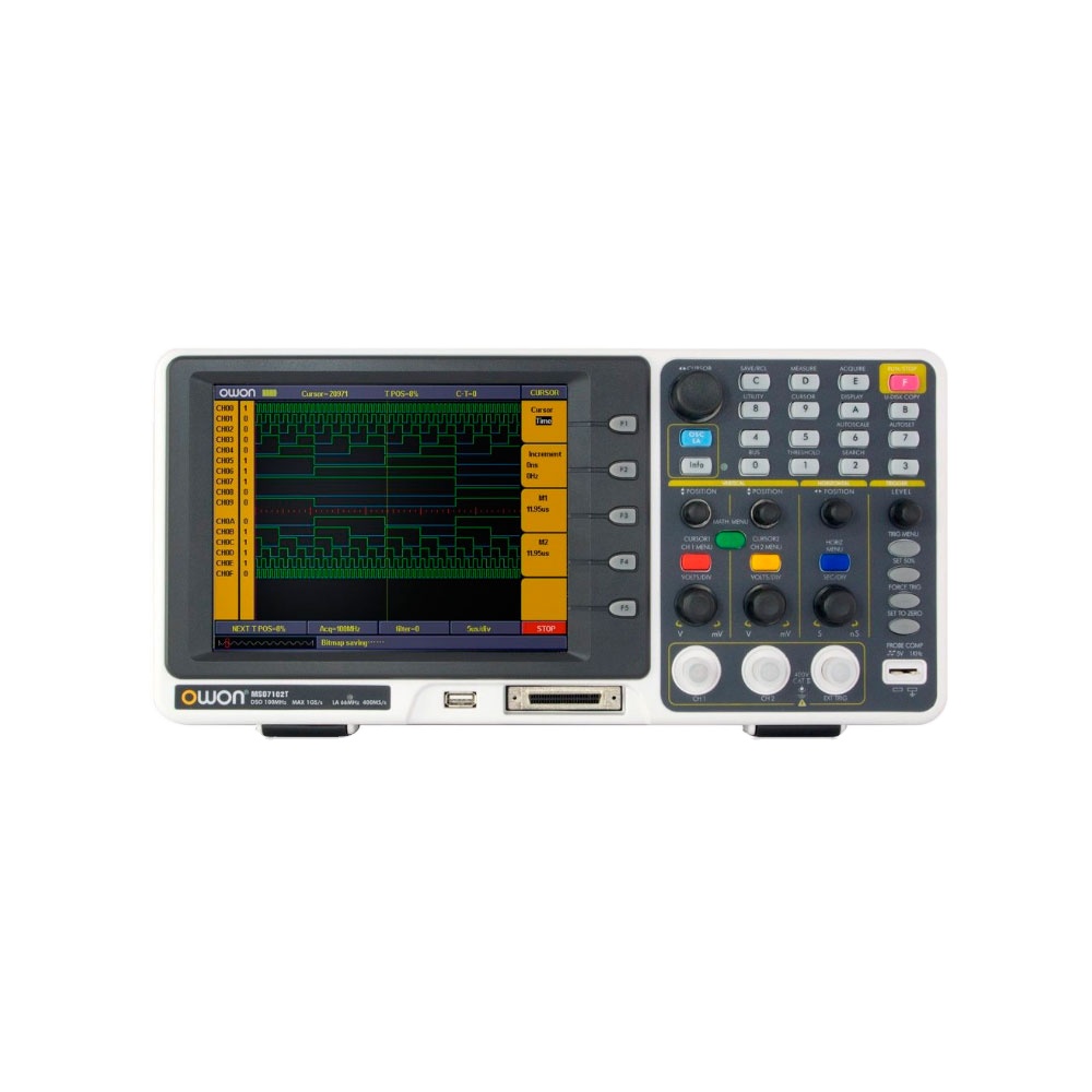 Digital Storage Oscilloscope 100Mhz - Цифровой осциллограф-анализатор OWON MSO7102T, 2 канала,