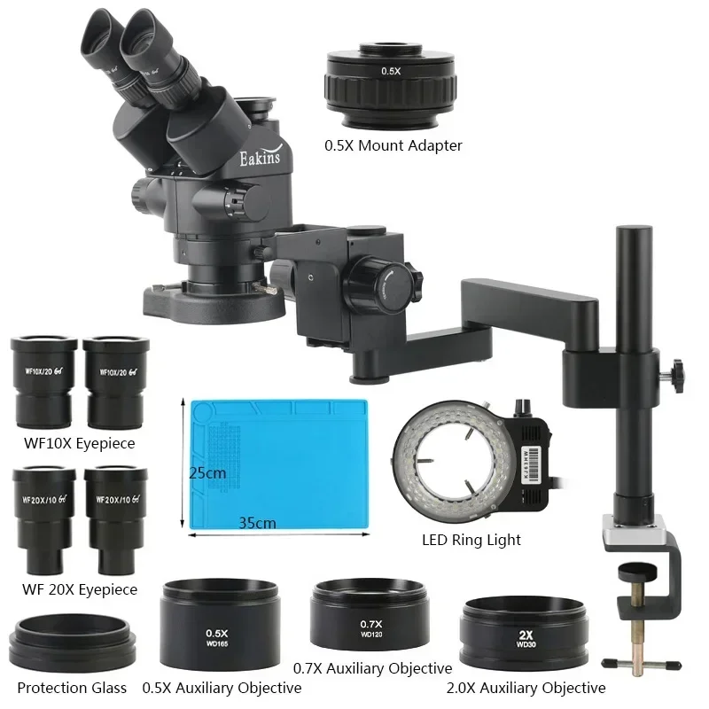 Stereo Trinocular Microscope Pcb - Стереомикроскоп Eakins 3.5X-180X с симультанной фокусировкой,