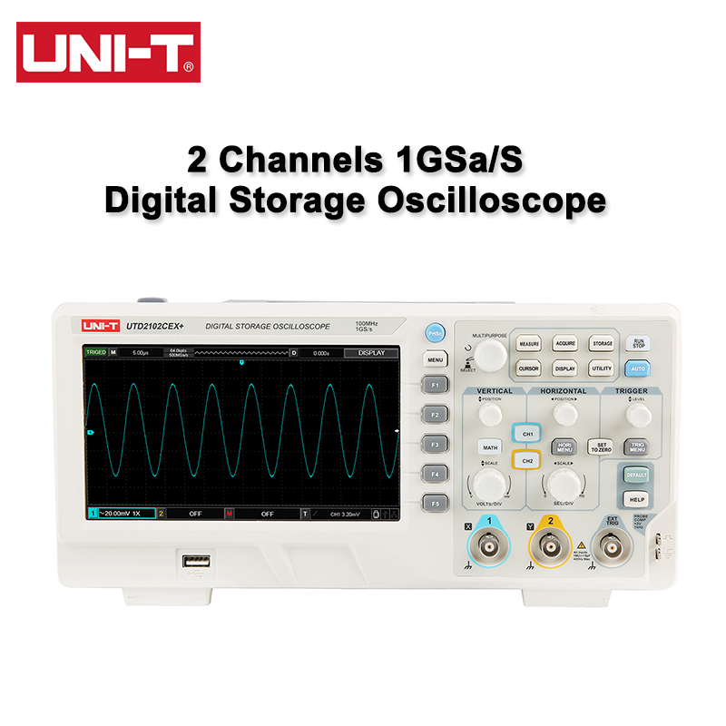 Digital Storage Oscilloscope 100Mhz - Цифровой осциллограф UNI-T UTD2102CEX + 100