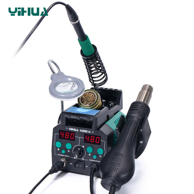 YIHUA 938BD-III 775W 2 в 1 пая – обзор и цена Hot Air Rework Station T12