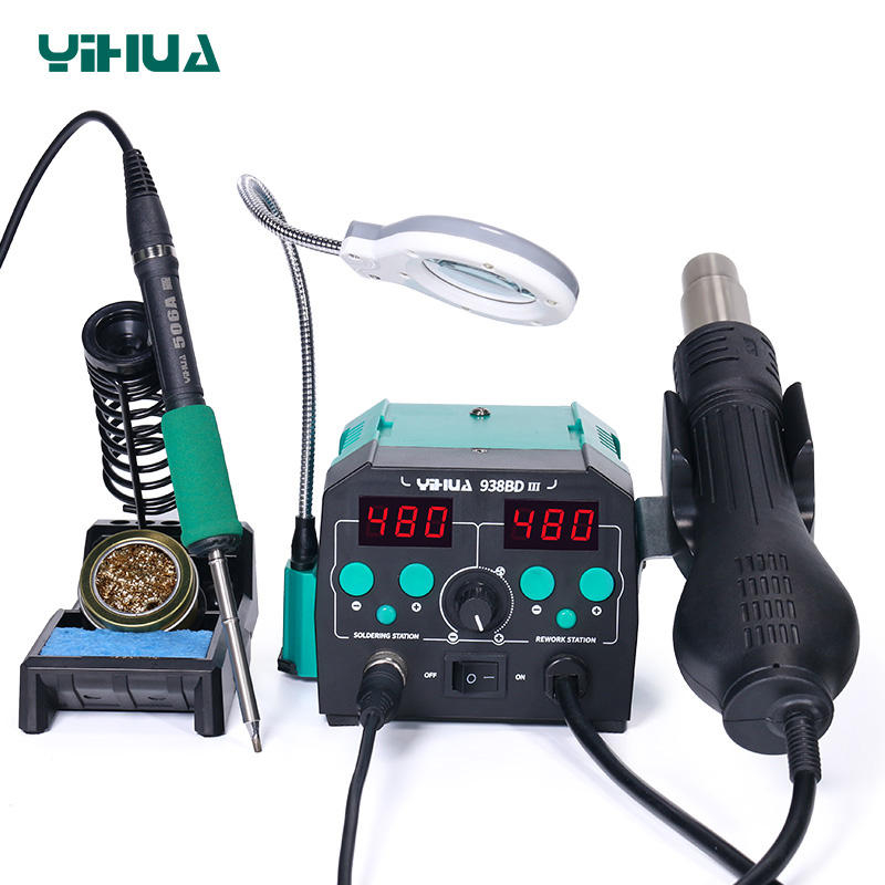 YIHUA 938BD-III 775W 2 в 1 пая – обзор и цена Hot Air Rework Station T12