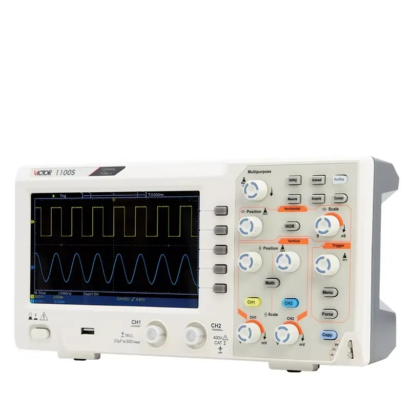 Осциллограф VICTOR 1100S с пол – обзор и цена Digital Storage Oscilloscope 100Mhz