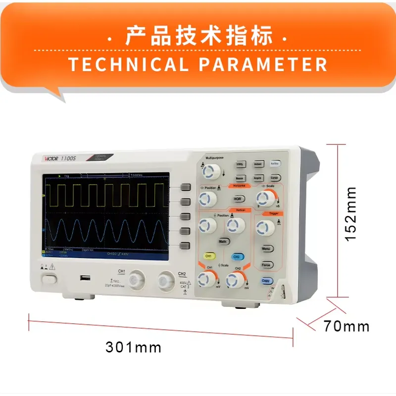 Осциллограф VICTOR 1100S с пол – обзор и цена Digital Storage Oscilloscope 100Mhz